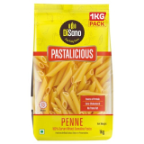 DiSano Penne Pasta 1kg, Healthy Pasta, Made with Durum Wheat Semolina, Suji, No Maida, Source of Protein & Fibre, Non-Sticky