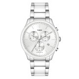 TIMEX Mens 43 mm Fashion Silver Dial Stainless Steel Chronograph Watch