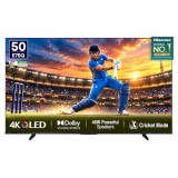 Hisense 126 cm (50 Inches) 4K Ultra HD Smart QLED TV | 48W Powerful Speakers | Dolby Atmos & HDR10+ | ALLM, VRR & Game Mode and Cricket | AI 4K Upscaler | VIDAA OS | 50E75Q (Black)