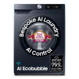 Samsung Smart Choice 9 kg, 5 Star, AI Control, AI Ecobubble, Super Speed, Wi-Fi, Hygiene Steam with Inbuilt Heater, Digital Inverter, Fully-Automatic Front Load Washing Machine (WW90DG6U24ASTL, NAVY)