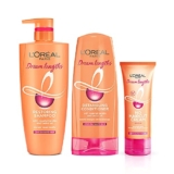 Loreal Paris Dream Lengths Long Hair Dreams Kit (With Paraben Free Restoring Shampoo 704Ml + Detangling Conditioner 192.5Ml + No Haircut Cream Leave In Conditioner 50Ml), 946.5Ml