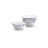 Larah By Borosil Opalware Floral Bowl – Set Of 6, White