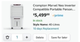 GRAB If Needed : Crompton Inverter Compatible Air Cooler (40L)@ 5499