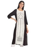 W Women’S Viscose Regular Kurta (21Skw15885-59304_Black_16)