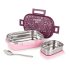 ATTRO Glassox Classic Rectangle Lunch Box with Locking Lid Borosilicate Glass Lunch Box Fridge Organizer Microwave & Freezer Safe Set of 3 370 ML, 630 ML, 1040 ML,Transparent