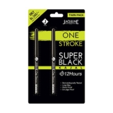 Jaquline Usa Onestroke Super Black Kajal Twin Pack, Smudge Proof, Water Proof, Black, Matte Finish (Pack Of 2)