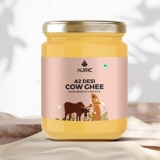 Auric A2 Desi Cow Ghee | Pure Brijwasi Ghee | Bilona Curd Churned | Lab Tested | Perfect Aroma & Danedar Ghee | Grass Fed, Stress Free Cattle | Glass Jar 500 Ml