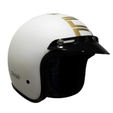 Turtle Helmet Star with Peak Half Face with Scratch Resistive Hard Shell ABS Plastic Helmet, White, Large Size, (L-60 cm)