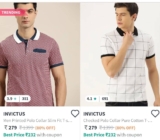 Myntra : Flat 80% Off On Invictus Men ClothingShirts from ₹239 : Trousers from ₹399 : More :