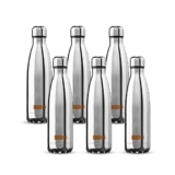 Usha Shriram Insulated Stainless Steel Water Bottle |1500Ml | Water Bottle For Home, Office & Kids | Hot For 18 Hours, Cold For 24 Hours | Rust-Free & Leak-Proof (1L – 6Pcs, Silver)