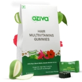 Oziva Biotin Hair Multivitamins Gummies For Stronger, Fuller, Shinier Hair | Hair Gummies With Keratin Builder, Iron & Vitamins B9, B6 & D | Raw Mango Flavour | No Added Sugar (Pack Of 1, 30)