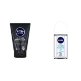 Nivea Men Face Wash, Deep Impact Intense Clean, 100G & Deodorant Roll On, Fresh Natural, 50Ml
