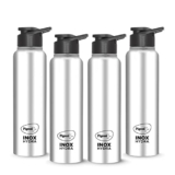 Pigeon Inox Hydra 700 Ml Bottle (Pack Of 4, Black, Steel/Chrome, Steel)