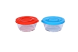 Signoraware Crystal Round Small Container Set With Seal, 280Ml, Set Of 2, Multicolour