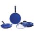 Wonderchef Valencia Non-Stick Cookware 4 Piece Set, Kadhai With Lid, Fry Pan, Dosa Tawa, Induction Friendly Design, Cool Touch Bakelite Handles, Pure Grade Aluminium, Pfoa Free, 2 Yrs Warranty, Black