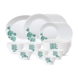 Larah By Borosil – Tiara Series, Woodstock, 36 Pcs, Opalware Dinner Set, White