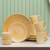 JCPL Fine Porcelain Reactive Dinner Set, for Family of 4, Ceramic Crockery Set, Dinner Plates, Kitchen Set for Home, Dining Set for Dinner, Microwave & Dishwasher Safe Plates (PASTEL PEACH, 16 Pieces)