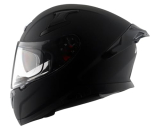 Axor Apex Solid ISI ECE DOT Certified Matt Black Full Face Dual Visor Helmet for Men and Women with Pinlock Fitted Outer Clear Visor and Inner Smoke Sun Visor Dull Black(L)
