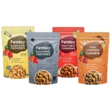 Farmley Roasted Cashew Nuts I 4 Roasted Kaju (Black Pepper, Thai Chilli, Chatpata Masala Cashews, Classic Salted) Combo 800G