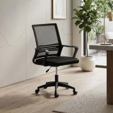 Royaloak Alba Mesh Medium Back Chair | Ergonomic Office Chairs for Home with Breathable Nylon Mesh, Cushioned Seat, Fixed Armrests & Height Adjustment | 360° Swivel, Strong Base & Smooth Castors